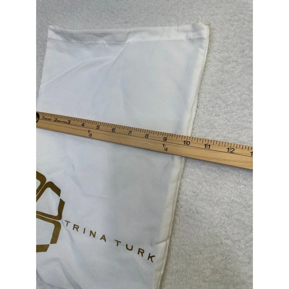 TRINA TURK White Drawstring Pouch Bag Dust Bag For Shoes Accessories-New no tags